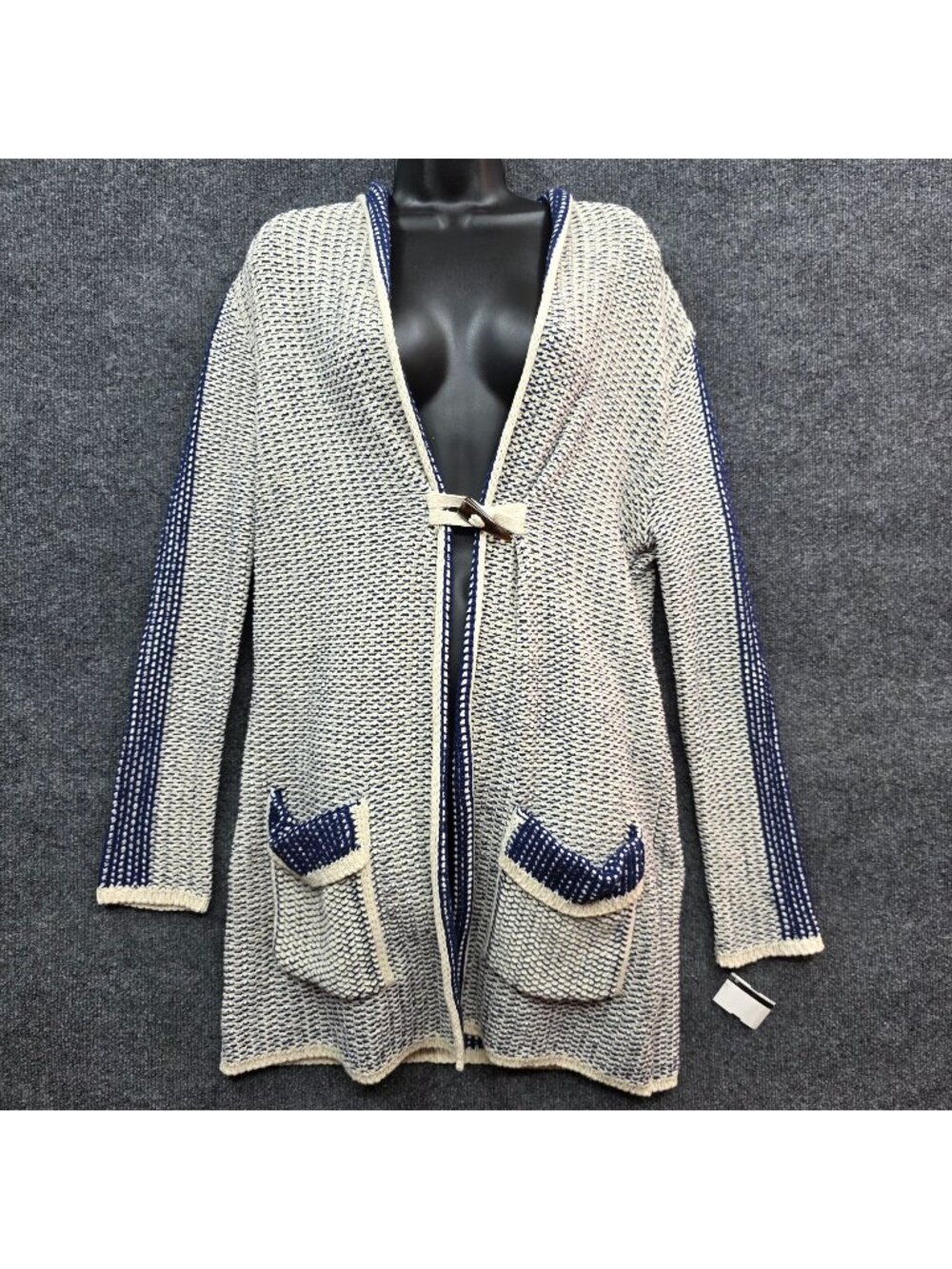 Cotton Country Hooded Textured Cardigan S Colorblock Coastal Grandma Lagenlook
